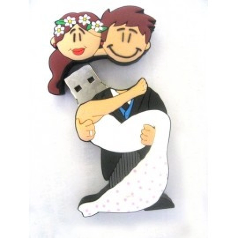 Memoria USB en PVC 2D diseño Novios