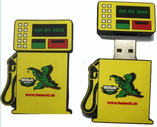Memoria USB en PVC 2D diseño Dispensador de Gasolina