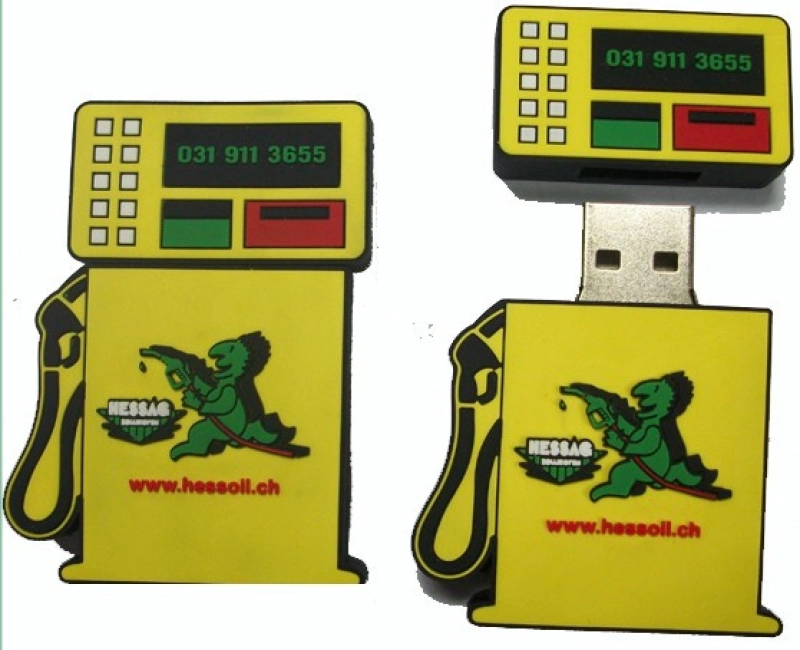 Memoria USB en PVC 2D diseño Dispensador de Gasolina