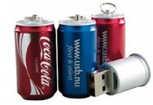 Memoria USB metalica en forma de Lata de Gaseosa