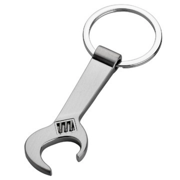 Llavero Metalico en forma de herramienta con destapador