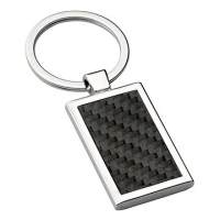 Llavero Metalico Rectangular en Fibra de Carbon