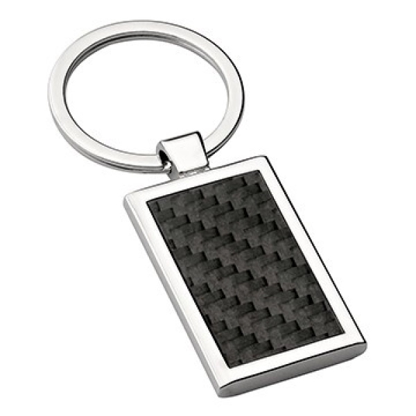 Llavero Metalico Rectangular en Fibra de Carbon