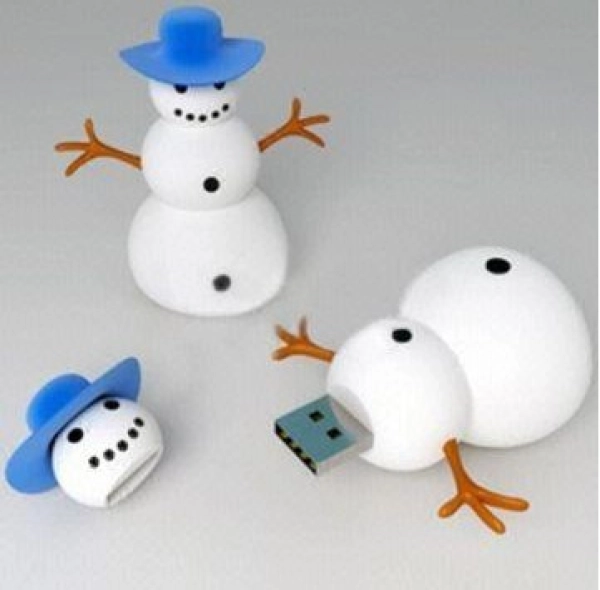 Memoria USB en PVC 3D diseño Muñeco de Nieve