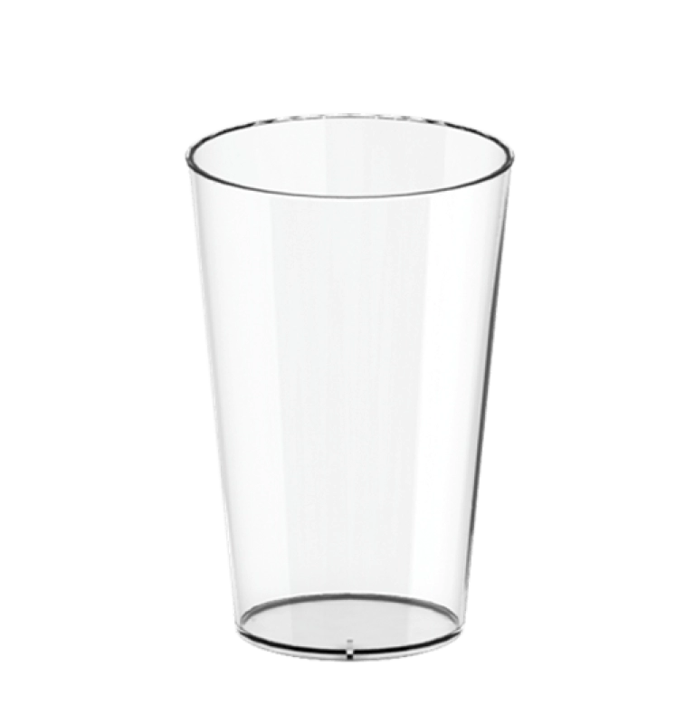 Vaso de 14 onzas, 414 ml, 12 x 8.3 cmts (5.3 diam inferior), en Polipropileno