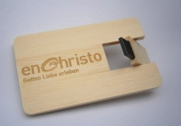 Memoria USB en madera en forma de Tarjeta