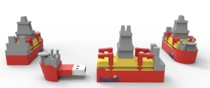 Memoria USB en PVC 3D diseño Barco Carguero