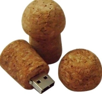 Memoria USB en madera en forma de Corcho