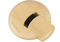 Memoria USB redonda giratoria en madera