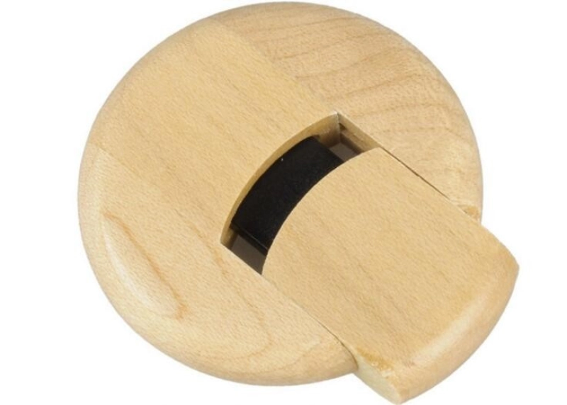 Memoria USB redonda giratoria en madera
