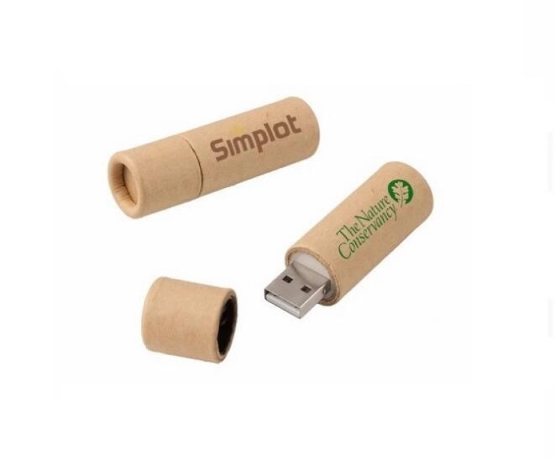 Memoria USB tubular en carton con tapa