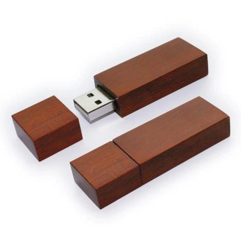 Memoria USB rectangular en madera