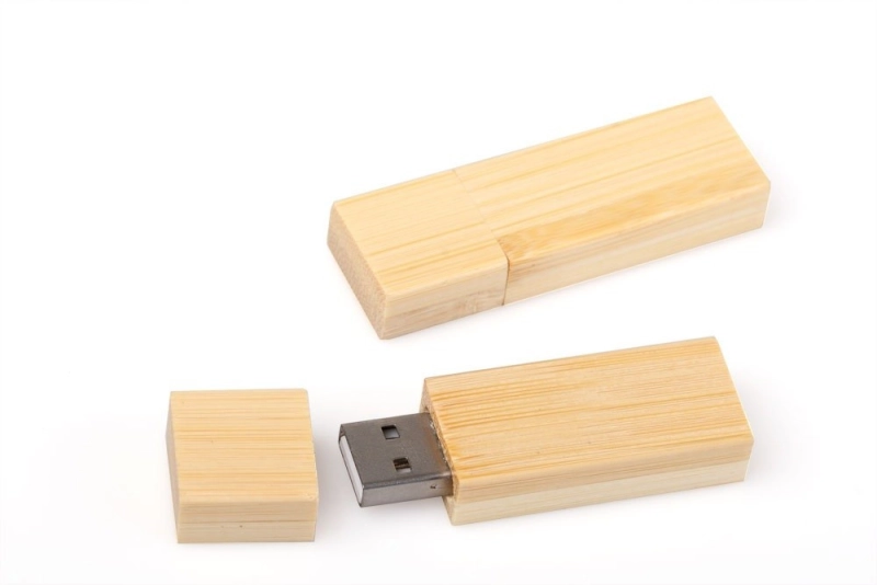 Memoria USB rectangular en madera