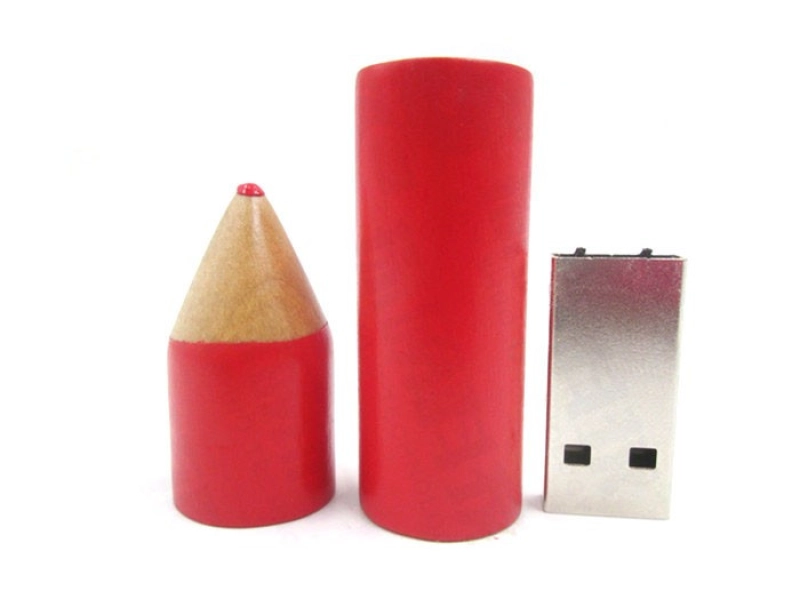 Memoria USB en madera en forma de Lapiz
