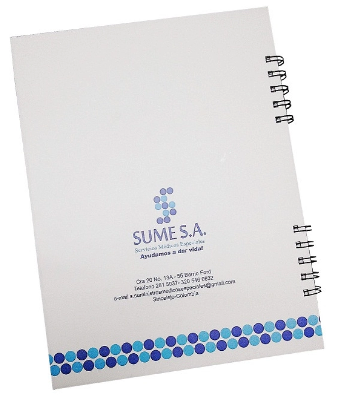 Cuaderno Argollado Pasta Dura, tamaño Carta, de 21 x 27 cmts