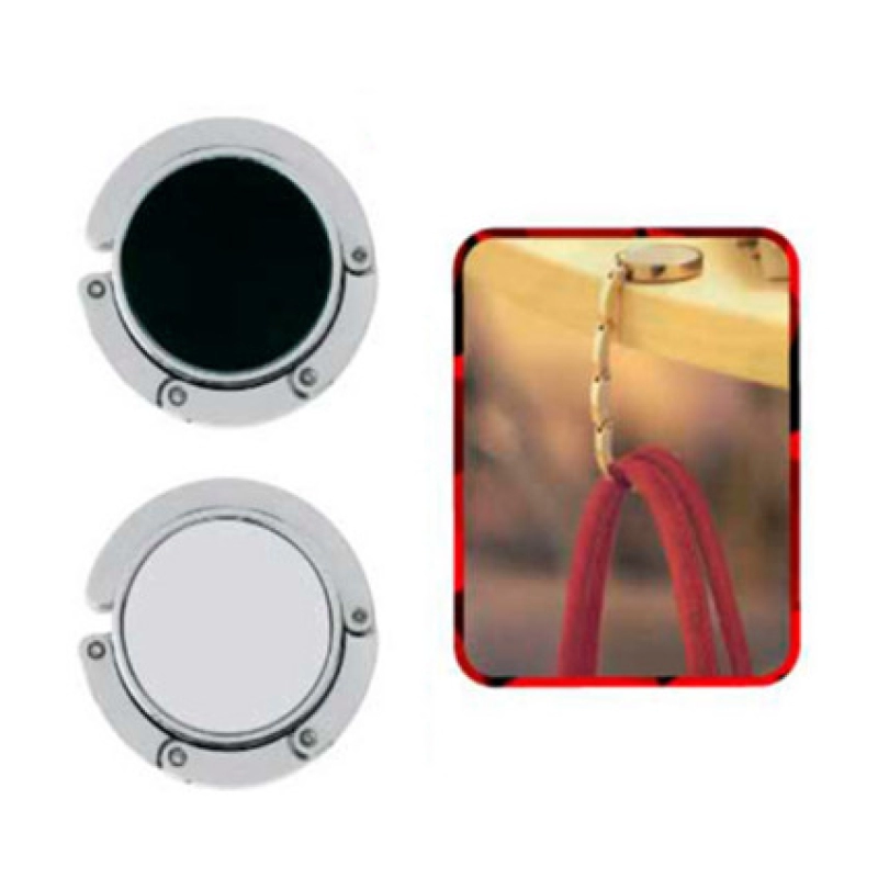 Gancho Porta Carteras plegable metalico redondo, 4.6 cmts diametro
