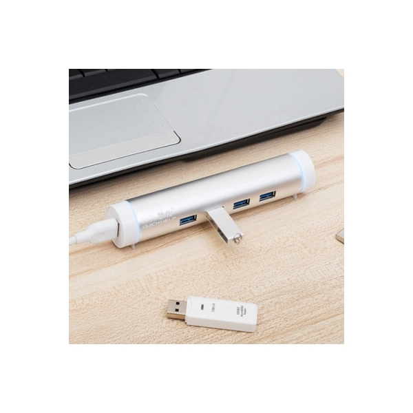 Hub Multipuerto Tube, en aluminio, de 15.2 x 3.1 x 2.9 cmt