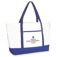 Bolso Florencia, en lona, 41 x 34 x 14 cmts, con zipper y bolsillo frontal