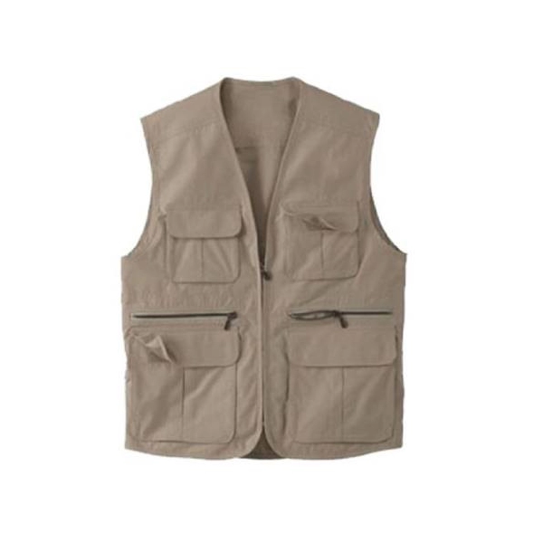 Chaleco Periodista España, 6 bolsillos, en tela Drill,