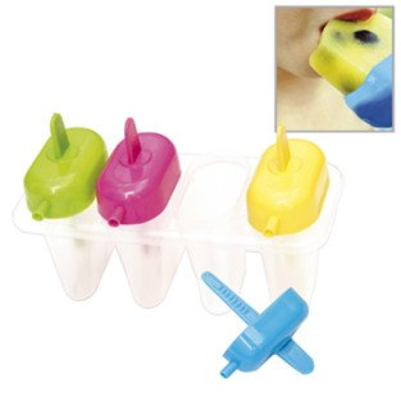 Molde plastico para 4 Paletas, 16 x 11 cmts
