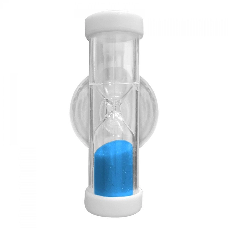 Reloj Shower plastico, de arena, de 3 minutos, con chupa para pared. 5.9 x 1.8 cmts