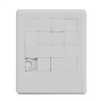 Rompecabezas en plastico ABS, de 9 x 7.5 x 0.5 cmts.