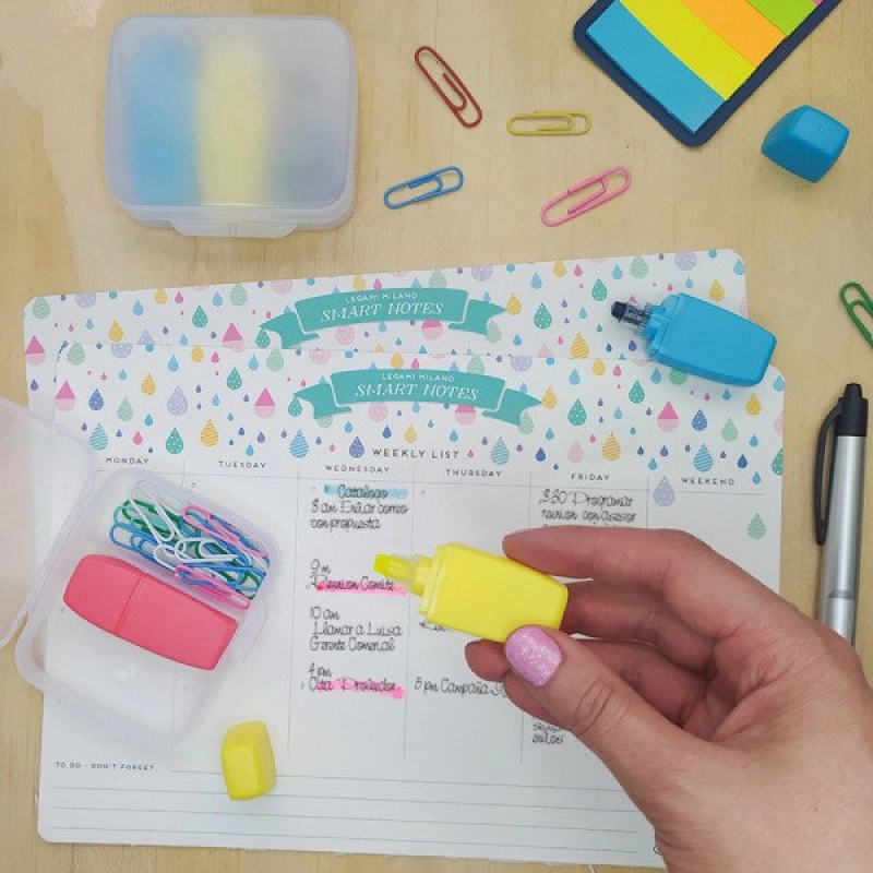 Set Twin Cera, con 2 resaltadores de cera y clips en caja, 7.9 x 6.8 cmts