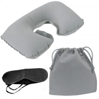 Set Viajero, cojin, tapa oidos y cubreojos, 16.3 x 11 cmts.