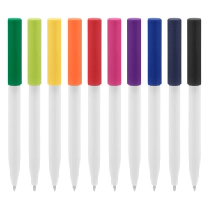 Boligrafo Corzo, plastico, con clip de colores