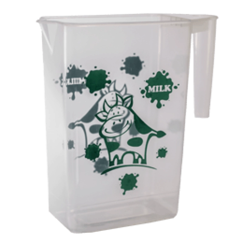 Jarra Rectangular, de 1.3 Litros, alto 19, largo 12, ancho 6 cmts,  en PP