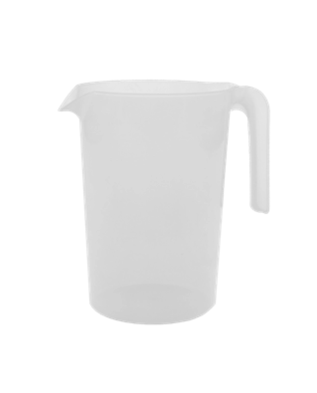 Jarra Redonda, de 1 Litro, de alto 16 y diametro 11.2 cmts, elaborada en PP